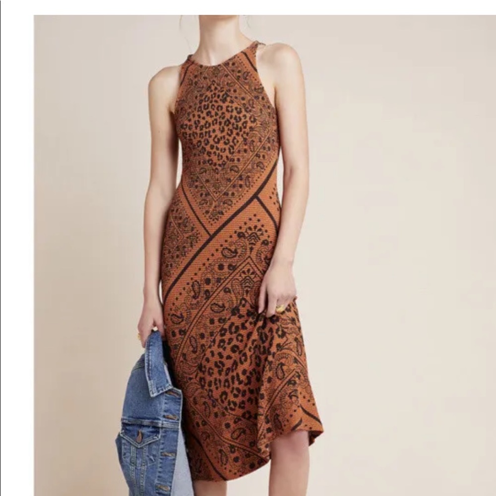 FARM RIO Alyse midi leopard paisley dress new!